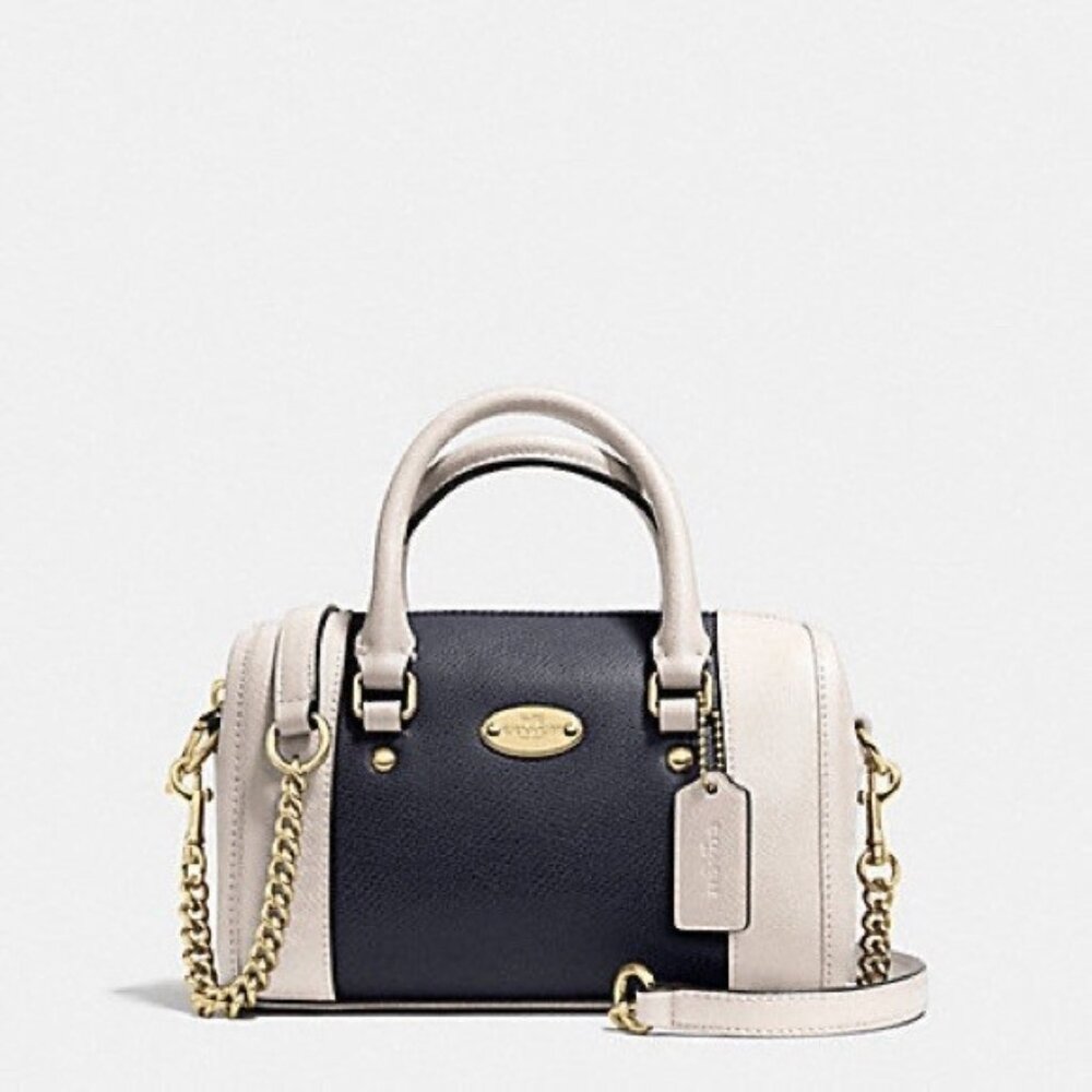 Coach Two-Tone Black and Chalk Mini Satchel Crossbody